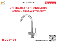 Vòi rửa bát Konox ba đường nước Trim-Water Grey